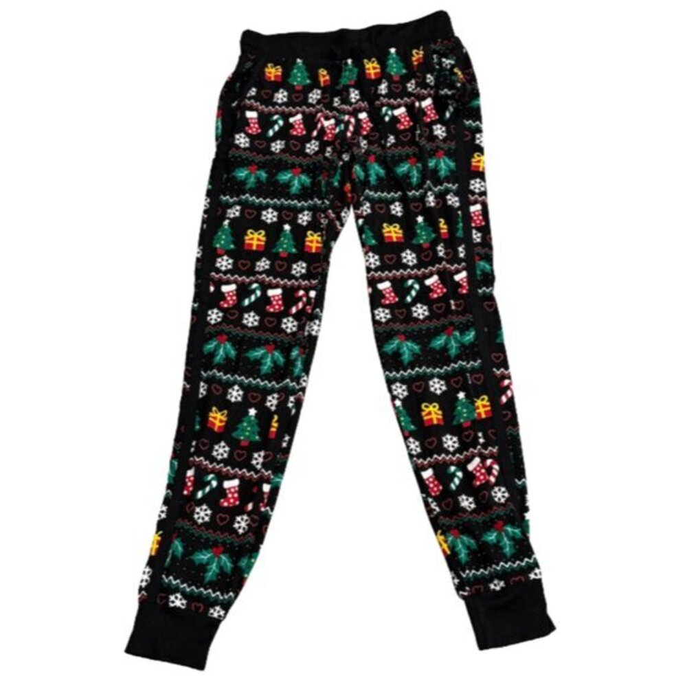 No Boundaries Holiday Patterned Joggers - Presents & Stockings